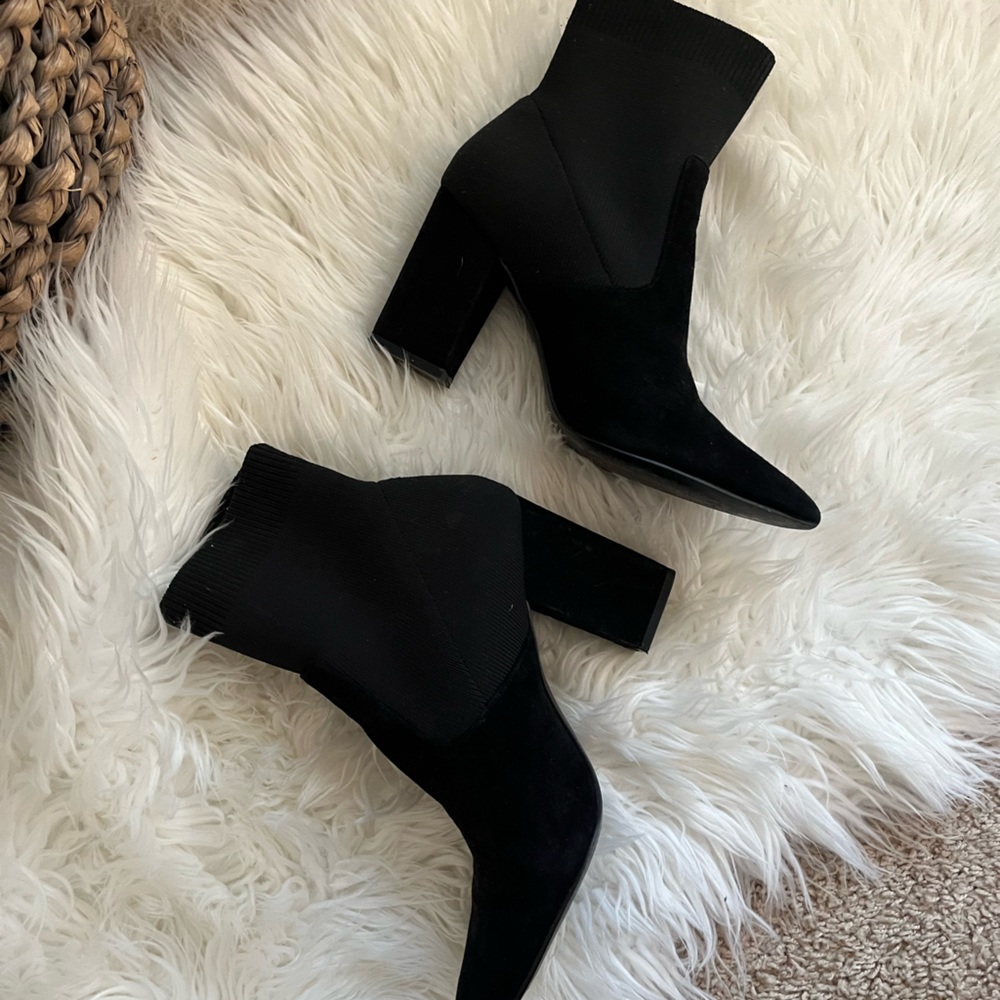 Black Steve Madden sock booties